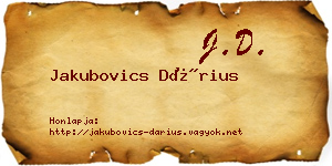 Jakubovics Dárius névjegykártya